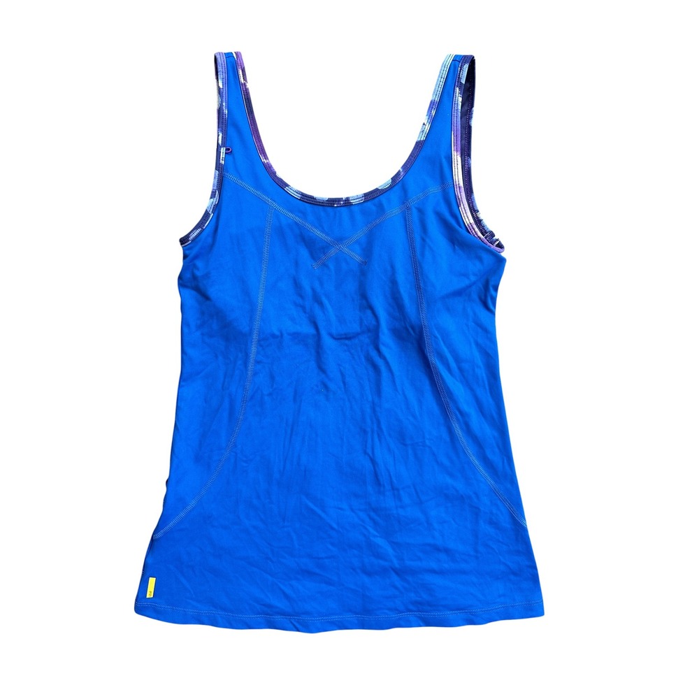 Lole Activewear Tank Top Women Size M Blue Excellent Shelf Bra 4-Way Stretch